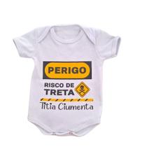 Body Infantil Manga Curta Branco Temático Bebê Frase 100% Suedine