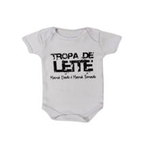 Body Infantil Manga Curta Branco Temático Bebê Frase 100% Suedine