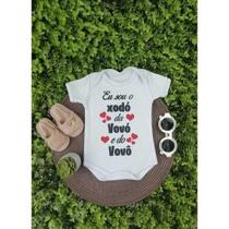 Body Infantil Manga Curta Branco Temático Bebê Frase 100% Suedine