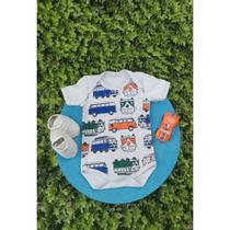 Body Infantil Manga Curta Branco Temático Bebê Frase 100% Suedine