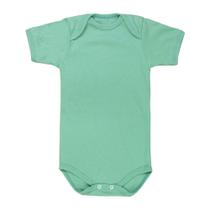 Body Infantil Manga Curta em Algodão Verde Claro - Unissex