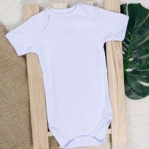 Body Infantil manga curta em suedine branco