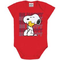 Body infantil manga curta malha suedine masculino snoop peanuts marlan ref: o6012 p/g