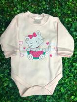 Body Infantil Manga Longa Fem - Gatinho Comendo Melancia