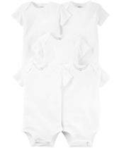 Body Infantil Menina Branco Kit Com 5 peças Carters