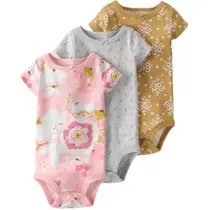 Body Infantil Menina Kit Com 3 Peças Algodão Orgânico Carter's