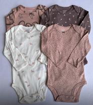 Body Infantil Menina Manga Longa Kit Com 4 Peças Carters Body Infantil Menina Manga Longa Kit Com 4 Peças Carters
