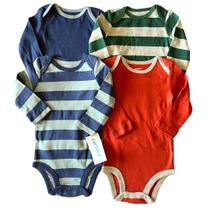 Body infantil menino Listras kit 4 peças Carters