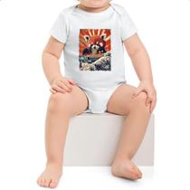 Body infantil Panda vermelho comendo Lamen