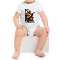 Body infantil Pe grande tocando violao Body infantil Pe grande tocando violao