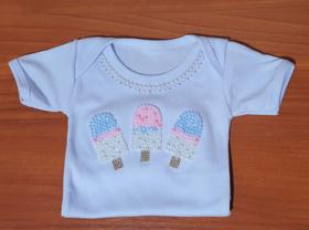 Body infantil personalizado com pérolas