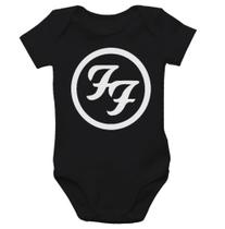 Body Infantil Preto - Banda de Rock Logo Foo Fighters - Penelope Arts