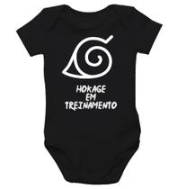 Body Infantil Preto - Hokage em Treinamento