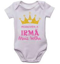 Body infantil promovida a irmã mais velha roupinha de bebê