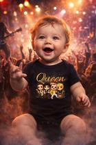 Body Infantil Rock Banda Queen Roupa de Bebê Estilosa Unissex Poliéster Confortável