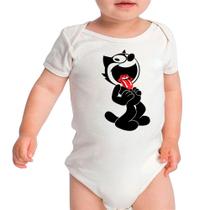 Body infantil rock Gato Felix Stones estampa exclusiva Body infantil rock Gato Felix Stones estampa exclusiva