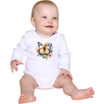 Body intantil Borboleta na flor