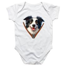 Body intantil Border Collie no Ziper Body intantil Border Collie no Ziper