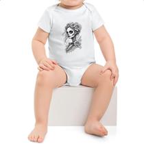 Body intantil Catrina rosas grafite Body intantil Catrina rosas grafite