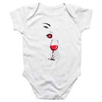 Body intantil Diva com uma taca de vinho Body intantil Diva com uma taca de vinho