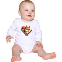 Body intantil Esquilo no ziper Body intantil Esquilo no ziper