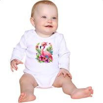 Body intantil Flamingo na flor