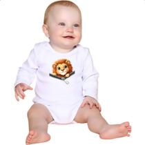 Body intantil Leao no ziper Body intantil Leao no ziper