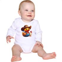 Body intantil Patinho de borracha Fazendeiro Body intantil Patinho de borracha Fazendeiro