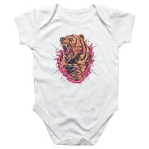Body intantil Urso cinza rasgando camiseta