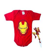 Body Iron Man/Homem de Ferro temáticos Infantil Personagens Mesversario Fantasia - YAS MANU BABY