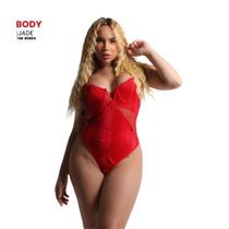 Body Jade em Renda com Decote em V e Abertura Inferior - Moda Lingerie Feminina de Qualidade