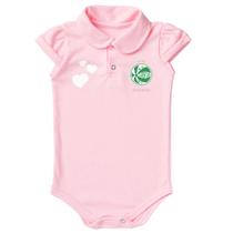 Body Juventude RS Polo Bebe Recem Nascido Branco Ou Rosa - Rosa - G (6-9 meses)