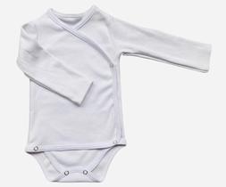 Body Kimono Para Bebe Manga Longa ou Curta Branco Tamanho P