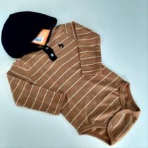 Body listrado manga longa