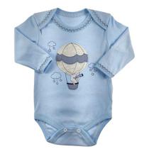 Body longo bebê azul bordado azul balão - Espevitados