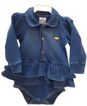 Body Longo Bebê Menina Jeans Inverno Luxo Katita Kids 2742 Body Longo Bebê Menina Jeans Inverno Luxo Katita Kids 2742