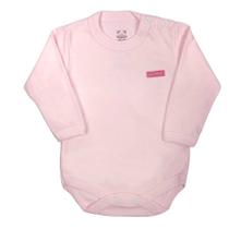 Body longo bebê rosa liso BB Básico