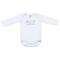 Body Longo Frases "Hello Novidade no Pedaço" BB2 Body Longo Frases "Hello Novidade no Pedaço" BB2