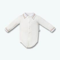 Body Longo Hug Com Gola Rica Bordada Off White