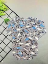 Body Longo para Bebê Cinza Dinossauro Body Longo para Bebê Cinza Dinossauro