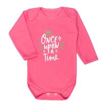 Body longo suedine pink para bebê once upon a time