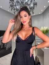 Body Low - Alcinha Tecido Acetinado - Preto Body Low - Alcinha Tecido Acetinado - Preto