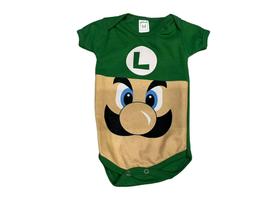 Body Luigi Super Mario Bodie Macacão Personagem Bebê Mesversário Md048