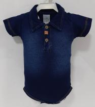 Body Luxo Malha Denim Jeans Bebê Menino Verão Katita Rf 2440 Body Luxo Malha Denim Jeans Bebê Menino Verão Katita Rf 2440