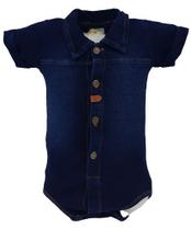 Body Luxo Malha Jeans Bebê Menino Verão Katita Kids Rf 2244