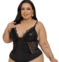 Body Luxo Plus Size Moda Festa Sensual Sofisticado Sensual