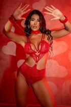 Body Luxo Rachel Vermelho M - Sexy e Confortável