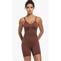 Body Macaquinho Cinta Modeladora Bermuda Bumbum Costa Nua