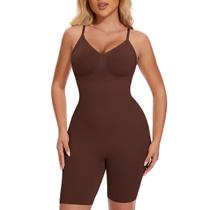 Body Macaquinho Cinta Modeladora Corpo Inteiro Modela Bumbum COR:CASTANHOTAMANHO:XXL