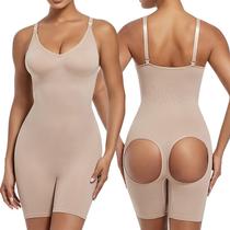 Body Macaquinho Modelador Short Realça Bumbum Abertura COR:NUDETAMANHO:M Body Macaquinho Modelador Short Realça Bumbum Abertura COR:NUDETAMANHO:M